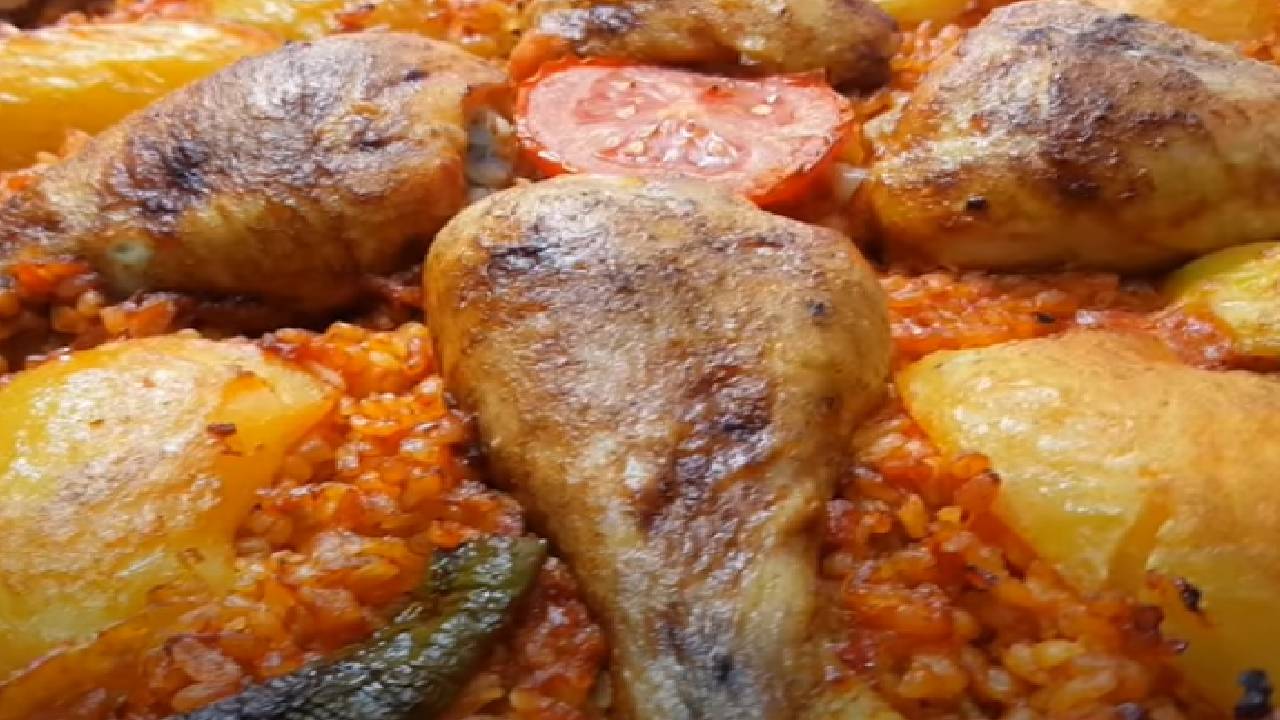 Fırında Bulgur Pilavlı Tavuk Baget Kapama Tarifi